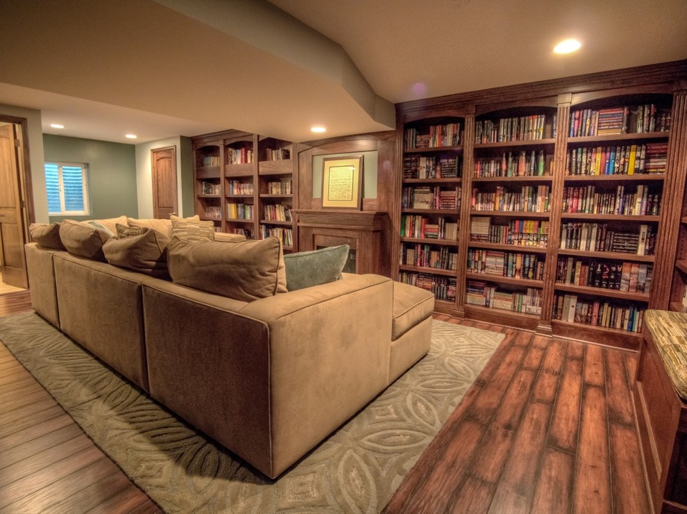 Home Library Traditional Basement Chicago by Create Remodeling Houzz