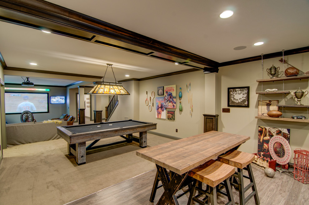 Example of a classic basement design in Indianapolis