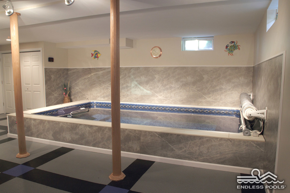 Indoor Basement Endless Pool® Contemporary Basement Boston by