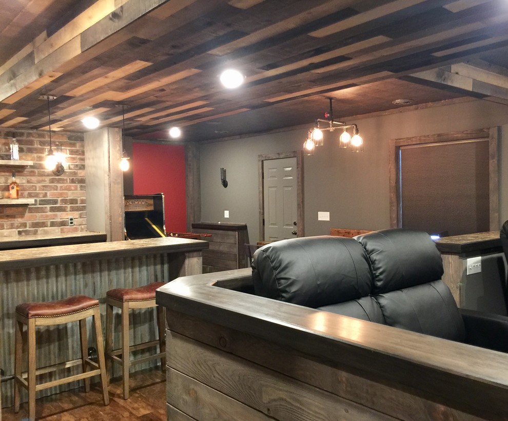 Industrial Style Basement Remodel Industrial Basement New York By Mary Schalk Design Houzz