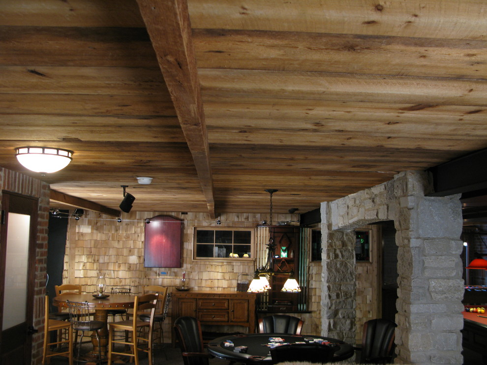 Irish Pub Man Cave Traditional Basement Chicago by Reclaimed