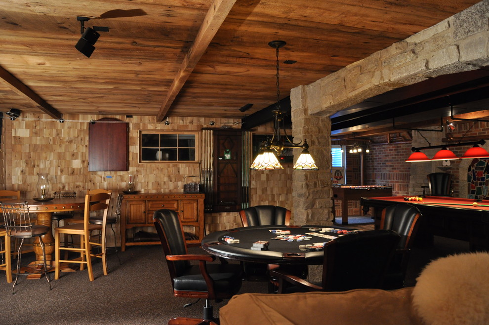 Irish Pub Man Cave Traditional Basement Chicago by Reclaimed