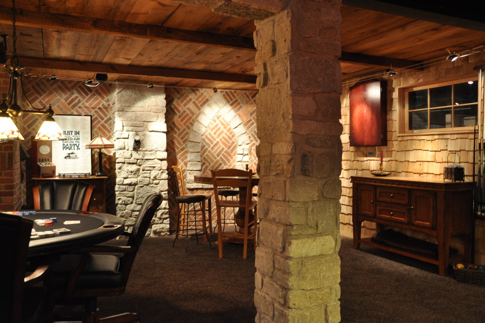 Irish Pub Man Cave Traditional Basement Chicago by Reclaimed