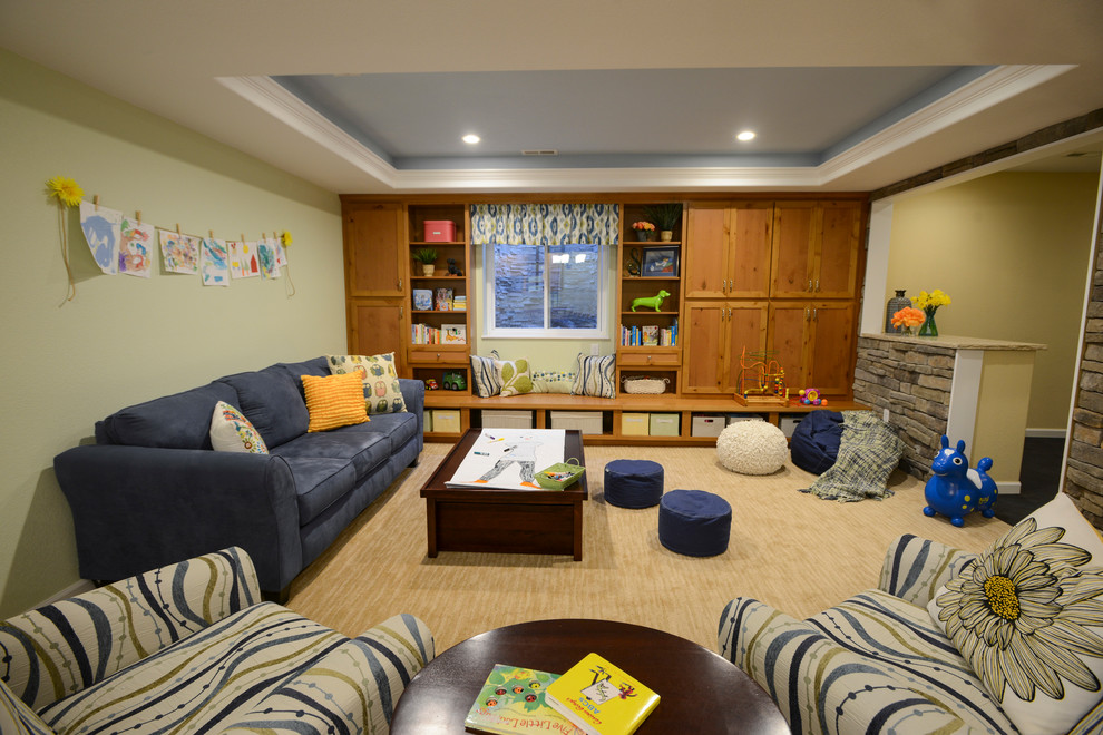 Kid Friendly Basement Remodel Contemporary Basement Denver by