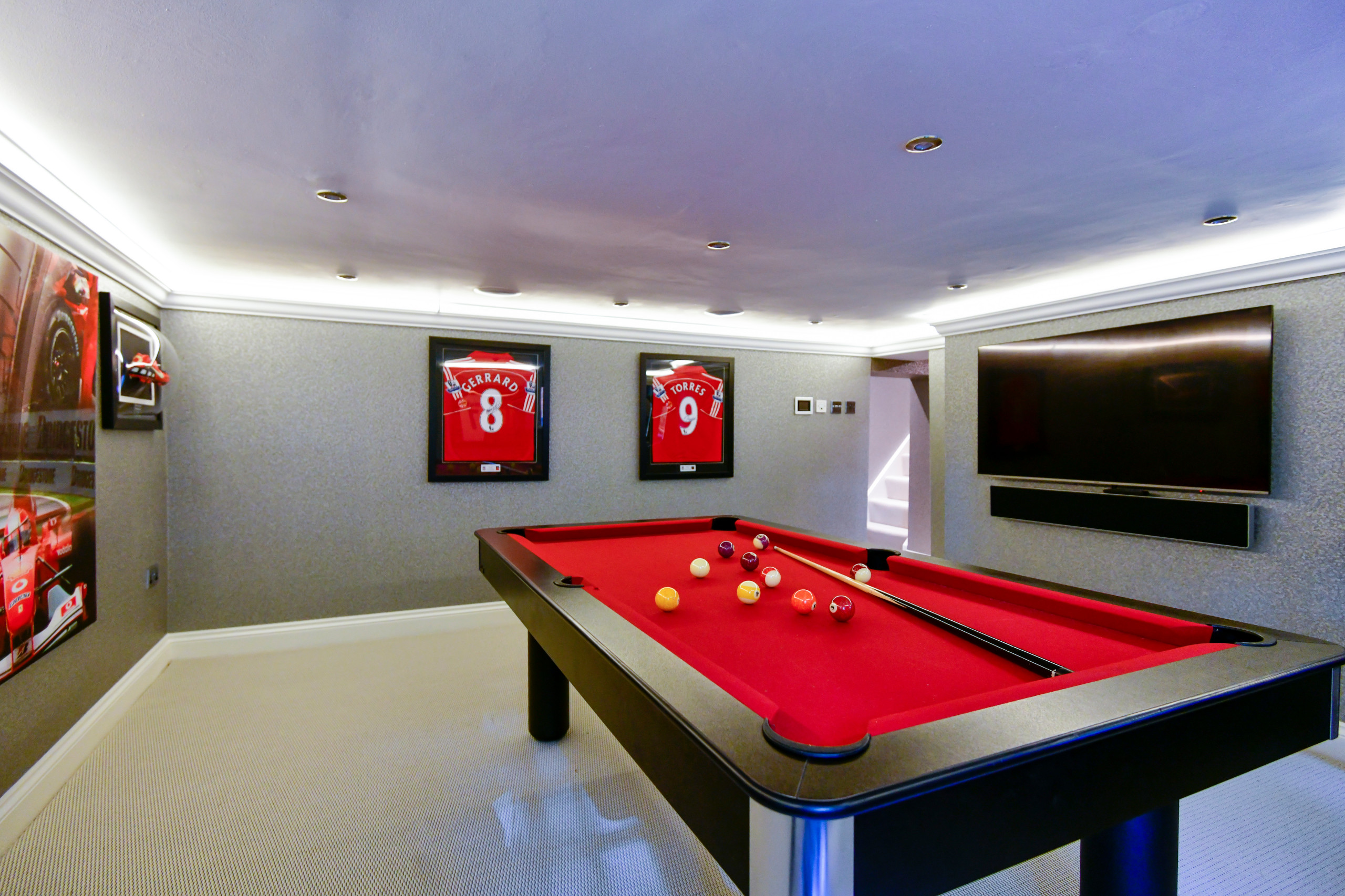 Liverpool FC / F1 Fan's Dream Games room - Modern - Basement - Other - by  Cour Interior Design | Houzz