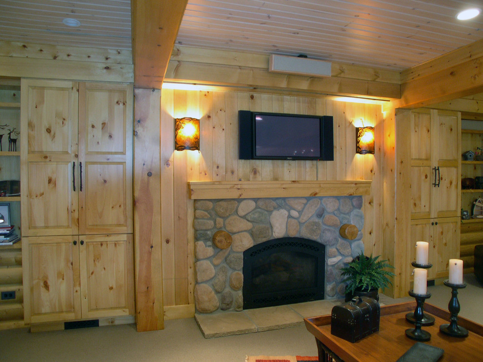 Log Cabin Basement Remodel Traditional Basement Detroit by Forward Design Build Remodel