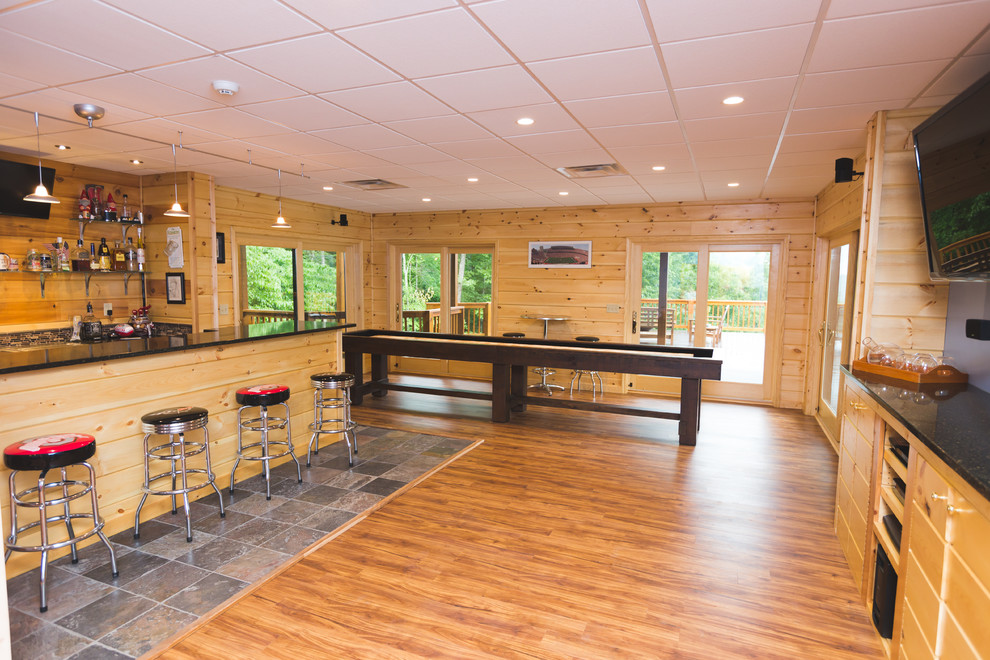 Log Home Basement - Rustic - Basement - Nashville - by Cavender's The