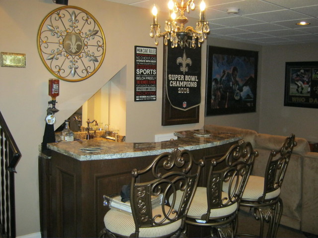 Man Cave - New Orleans Saints Theme - Contemporary - Home Bar - Atlanta -  by Lee Harrison Design