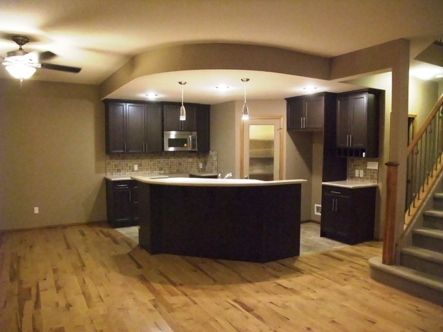 Inspiration for a contemporary basement remodel in Edmonton