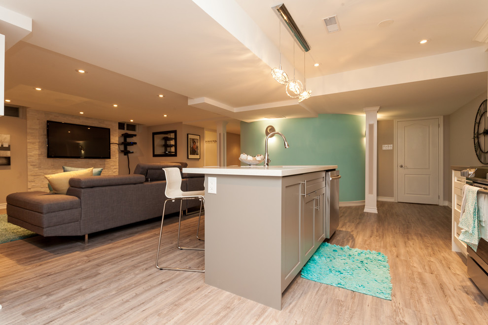 Mississauga Finished Basement Renovation Contemporary Basement