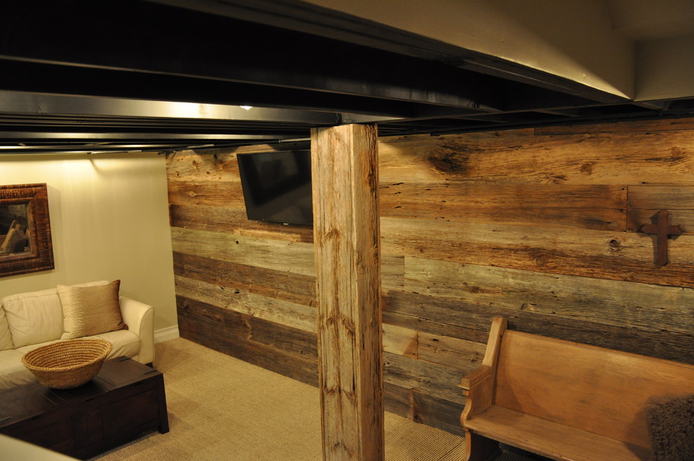 Mountain style basement photo in Chicago