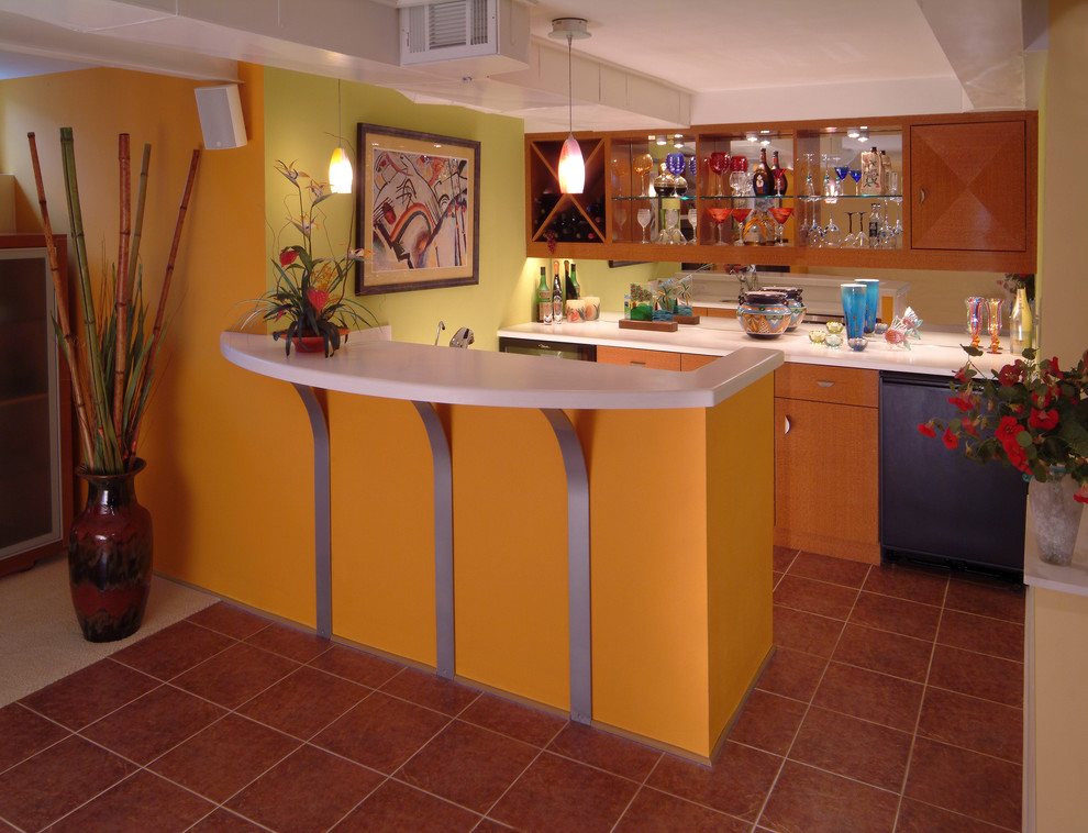 Modern Bayside basement Modern Basement Milwaukee by Blue Hot