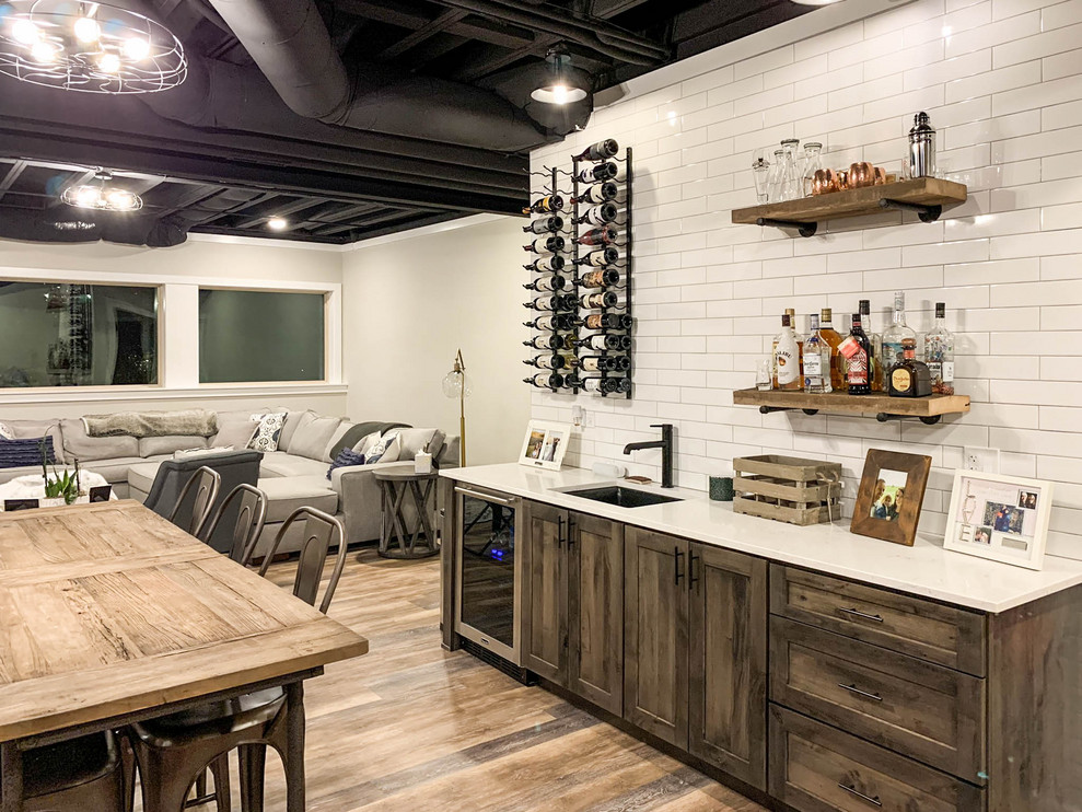 Modern Farm House Finished Basement - Farmhouse - Basement - Chicago