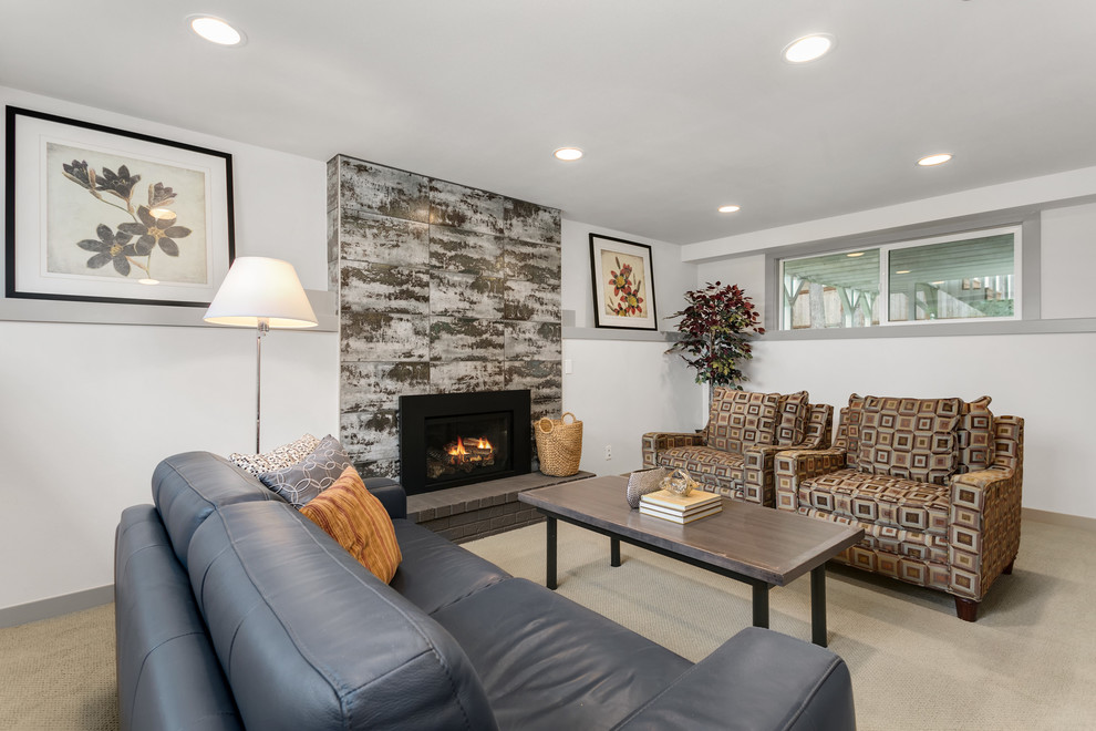 Modern Split Level Remodel Bonus Room Modern Basement Seattle