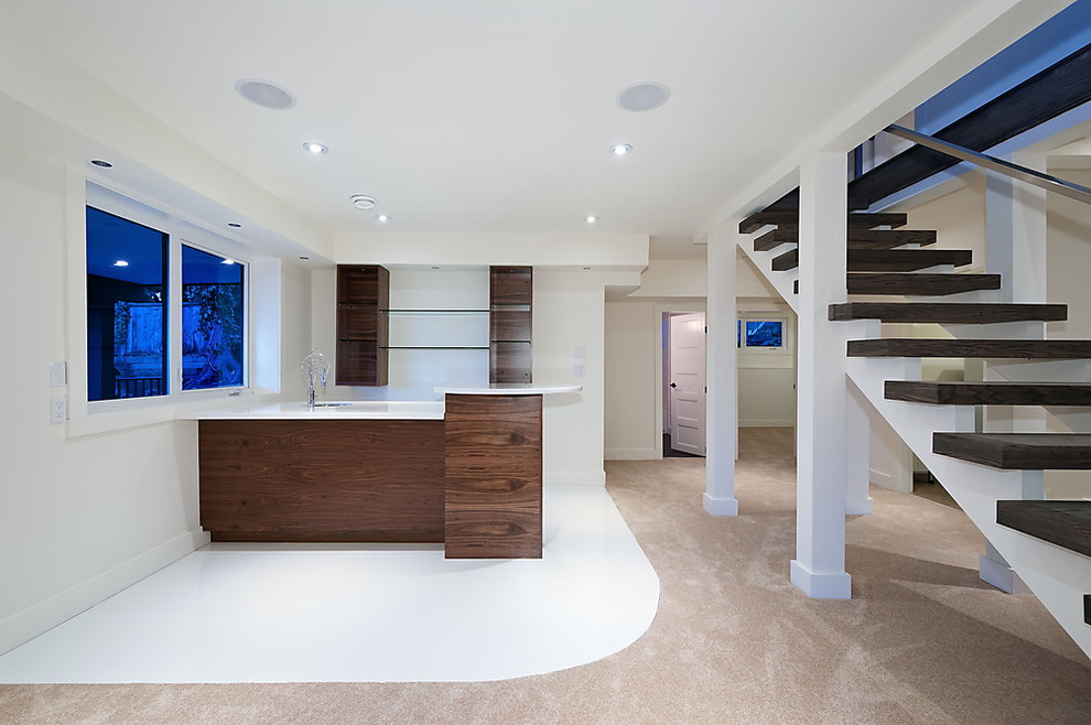 Inspiration for a contemporary basement remodel in Vancouver