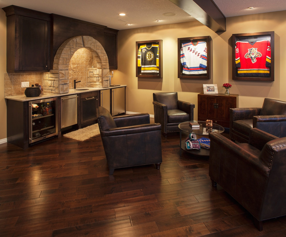 This is an example of an eclectic basement in Calgary.