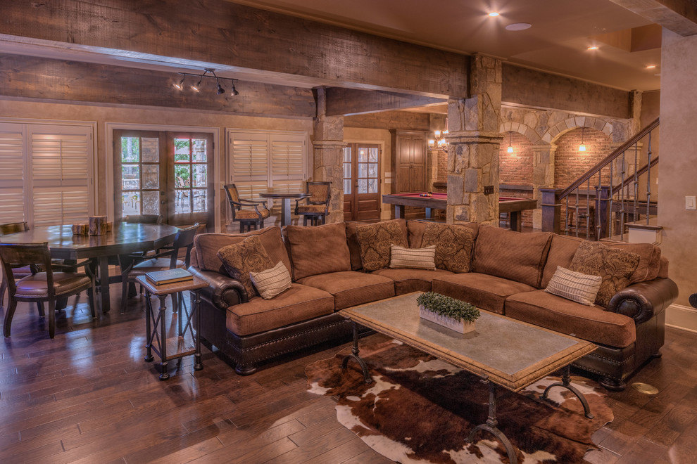 "Mountain Lodge" basement Rustic Basement Atlanta by Studio Design Elements Houzz