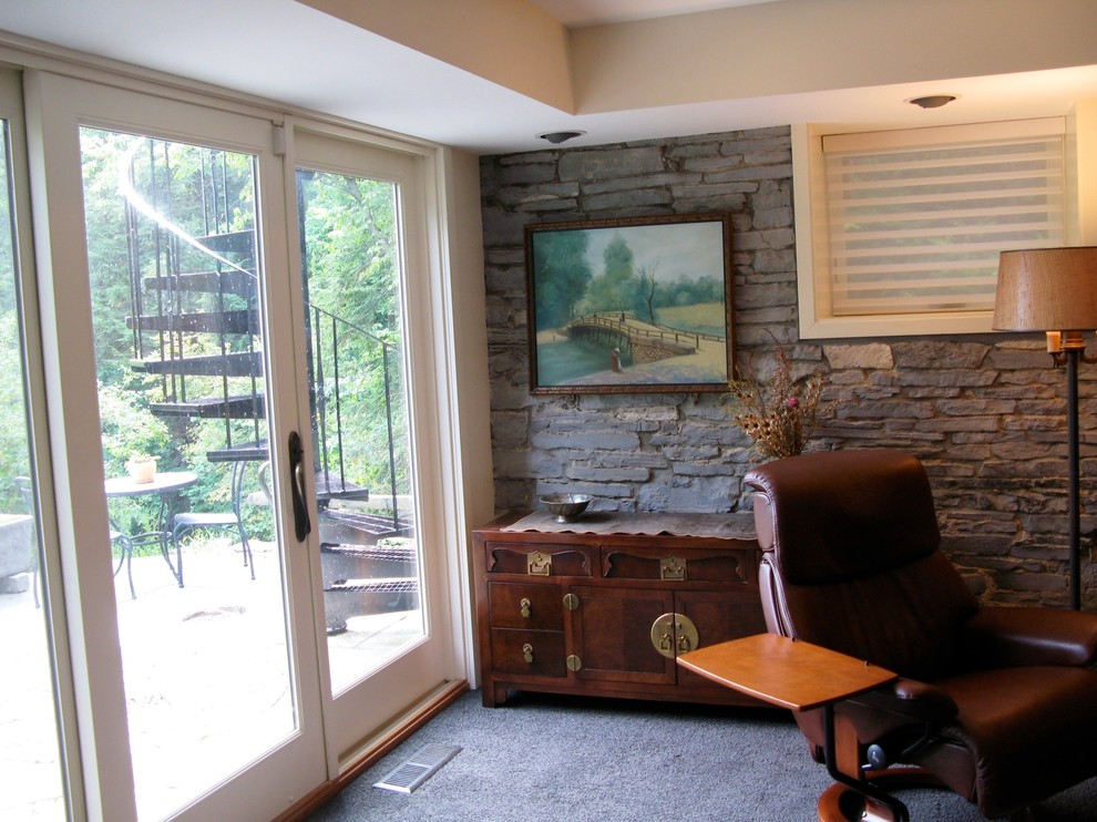Example of a cottage home office design in Other