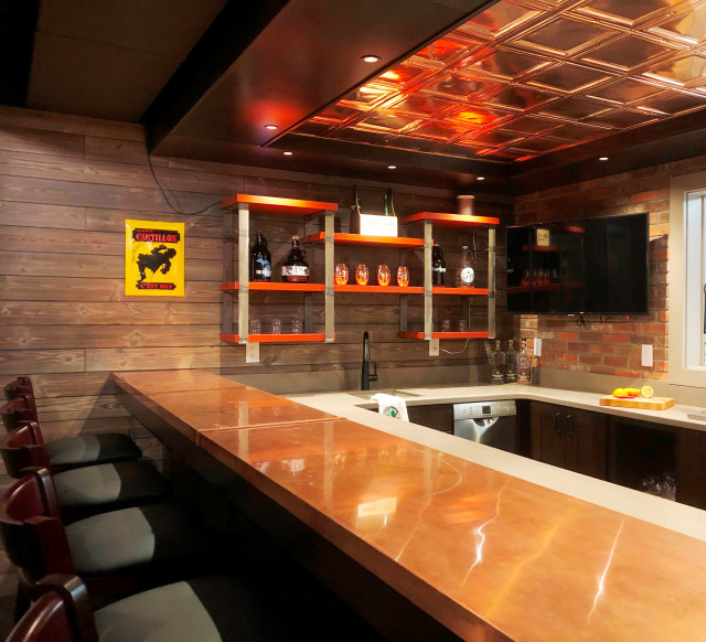 North Ann Arbor Basement Remodel: Home Brewpub - Transitional - Home ...