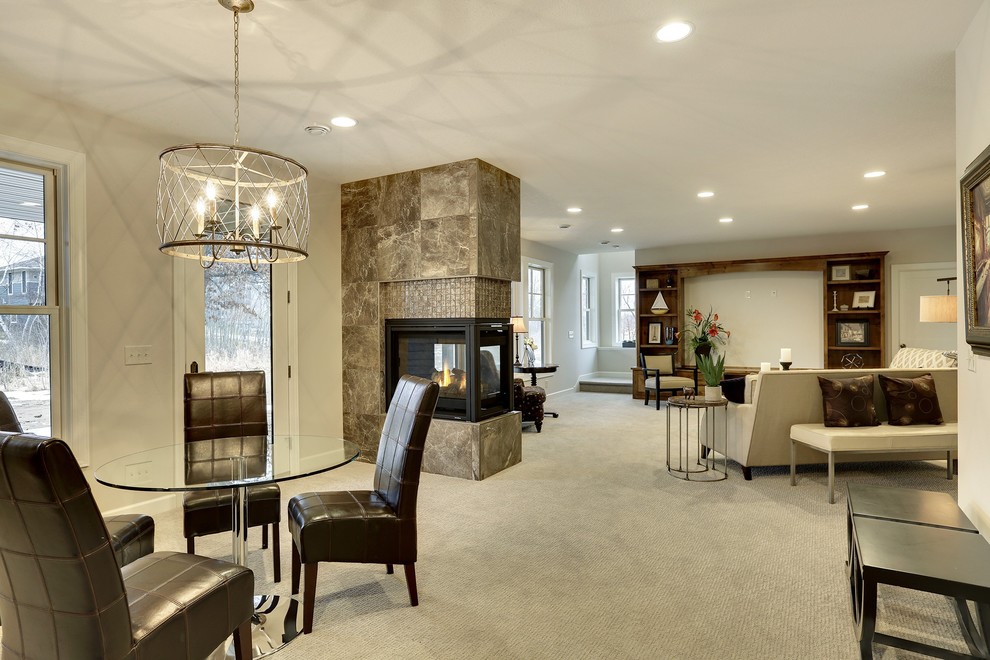 Inspiration for a contemporary basement remodel in Minneapolis