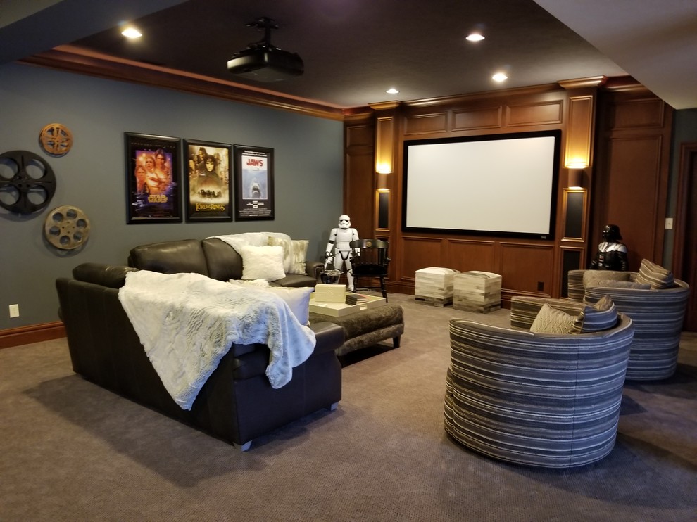 Now Showing Basement Bliss Home Theater Indianapolis by Drab to