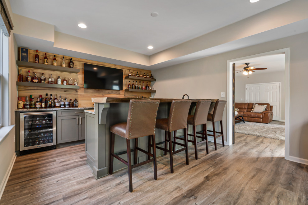 O'Daniel Basement Transitional Home Bar Atlanta by Victoria