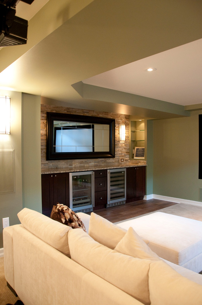 This is an example of a contemporary basement in Ottawa.