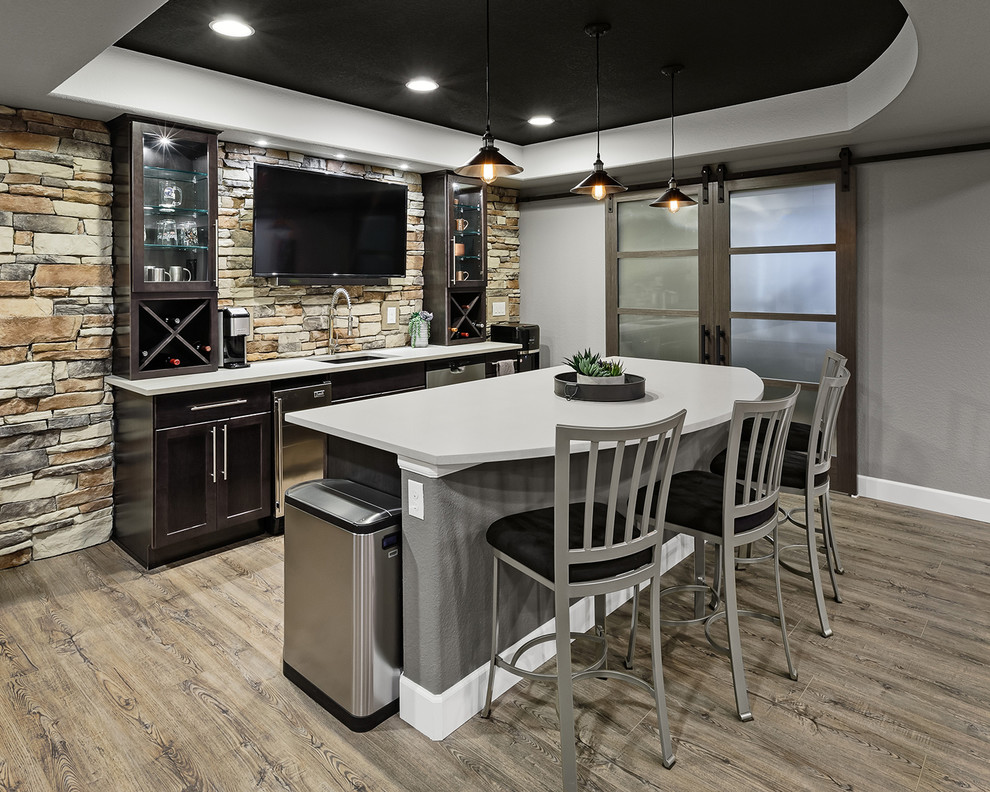 Parker Basement Remodel Contemporary Home Bar Denver by D'Arcy