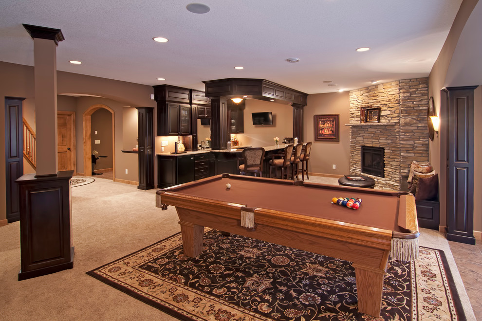 Inspiration for a traditional basement in Minneapolis.