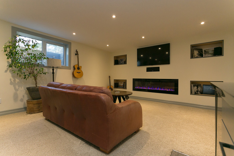 Piper Custom Home Contemporary Basement by Alair Homes Red Deer