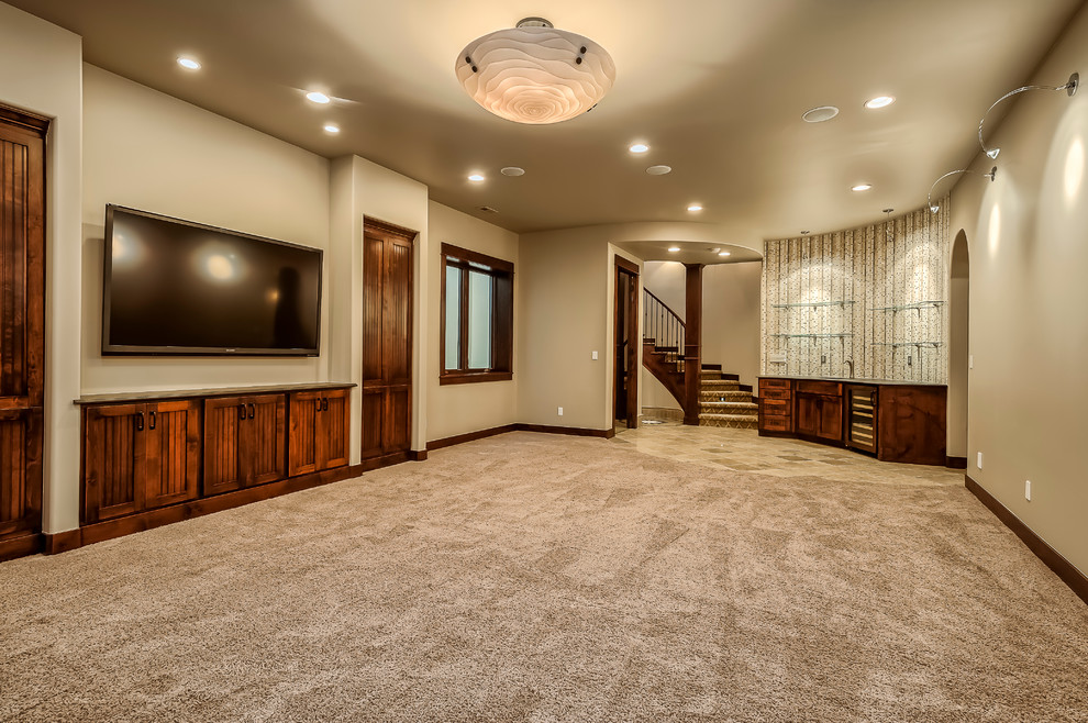 Example of a tuscan basement design in Denver