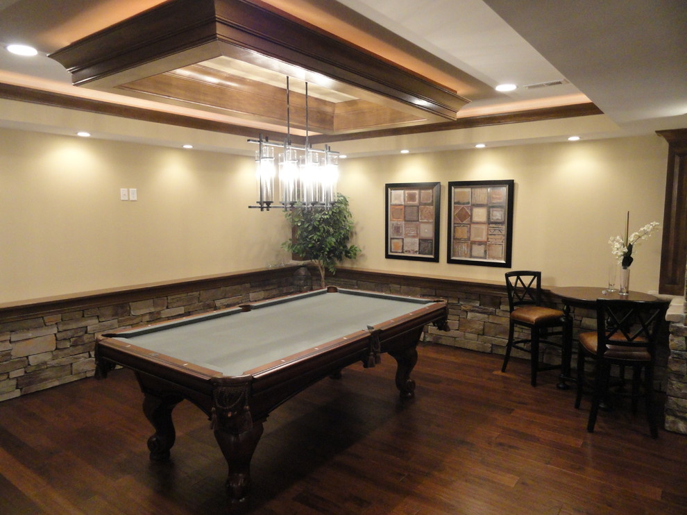 Pool Table Area Traditional Basement Cincinnati by Transformed