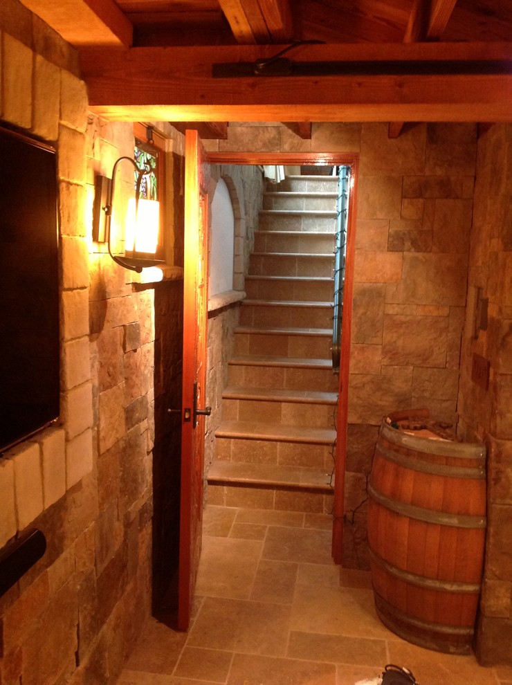 Example of a tuscan basement design in Los Angeles