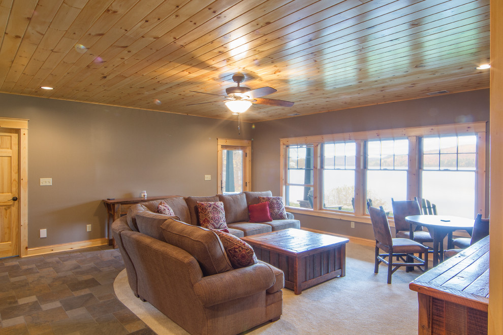 Private Residence Schroon Lake 3 Rustic Basement New York by C. Raymond Davis & Sons Houzz