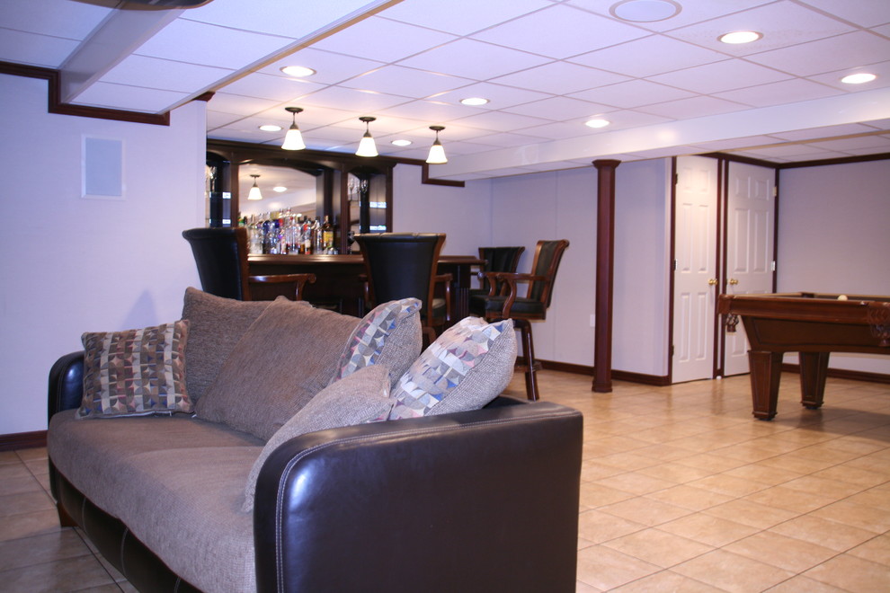 Queens Basement Entertainment Plus Traditional Basement New York