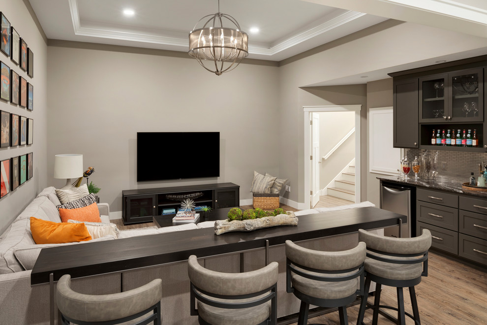Refined - Lower Level Family Room | Che Bella Interiors - Transitional ...