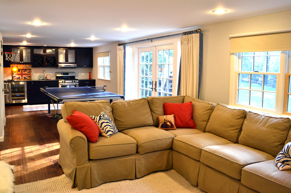RELAXED BASEMENT FAMILY ROOM - Contemporary - Basement - Providence