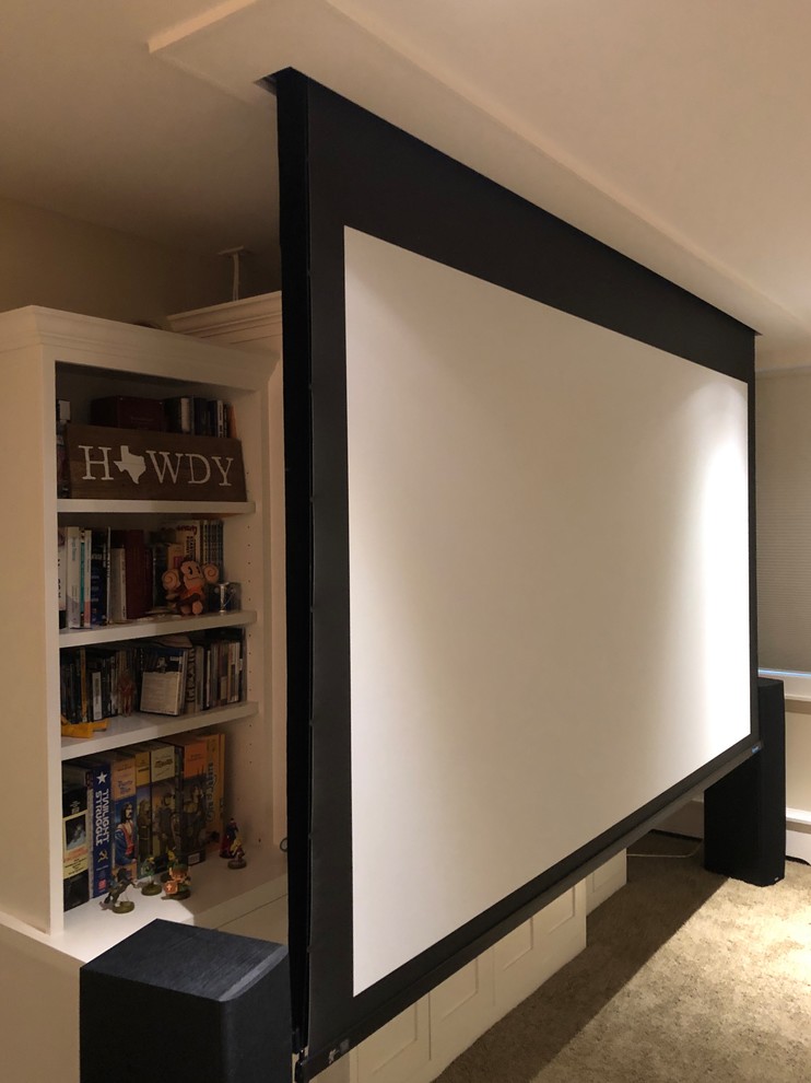 Retractable projection screen and black backing Contemporary