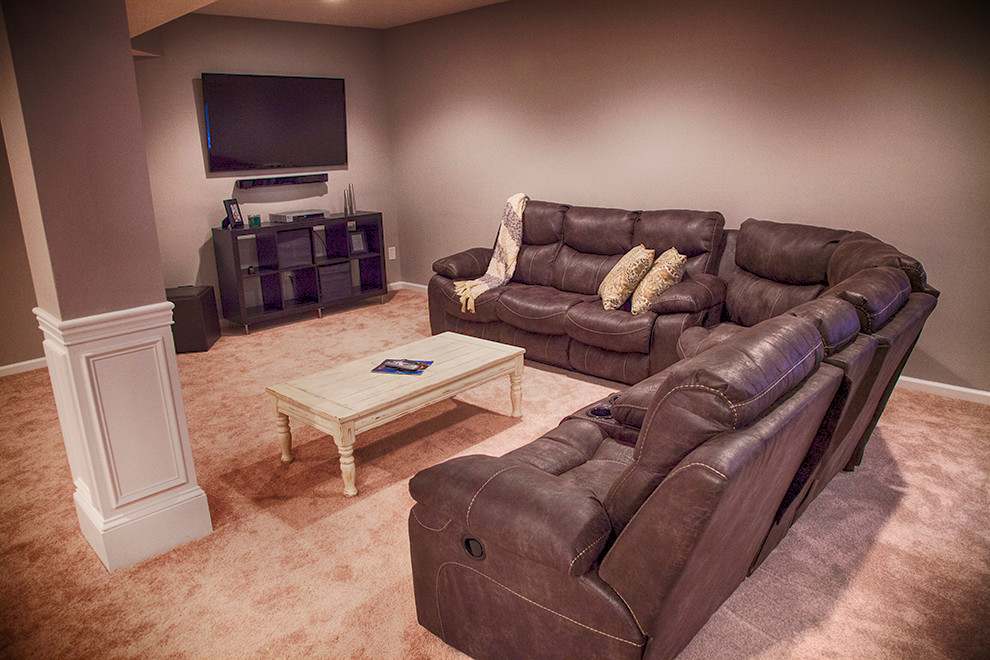 South Avalon Basement Traditional Basement Indianapolis by