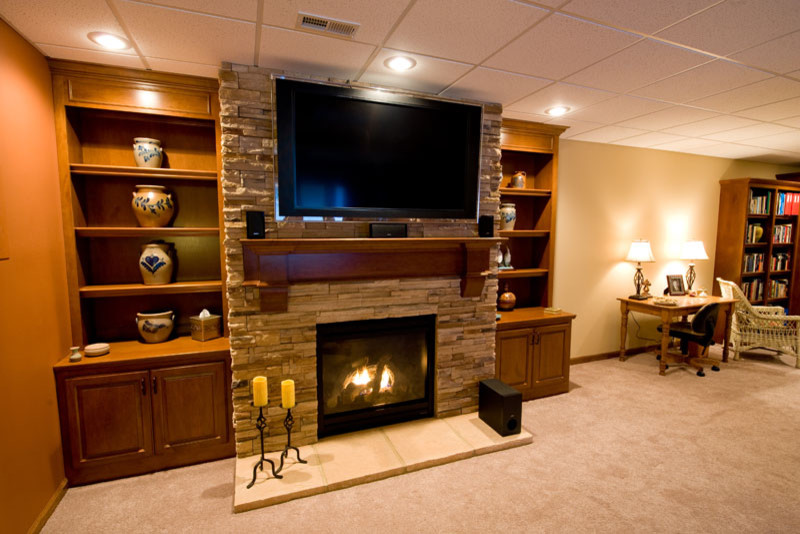 Southwestern Style Basement Finish Contemporary Basement St Louis by Fulford Home