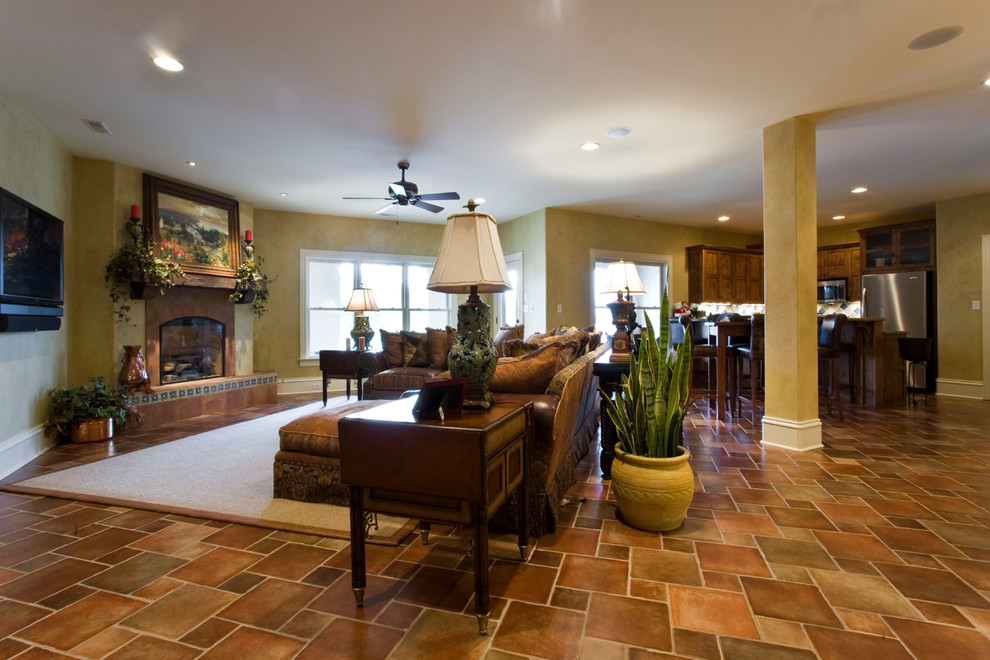 Spanish Mission Traditional Basement Other by Greenfield Design Houzz