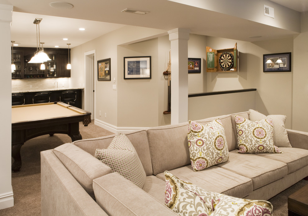Sports Theme Transitional Basement New York by DW Design