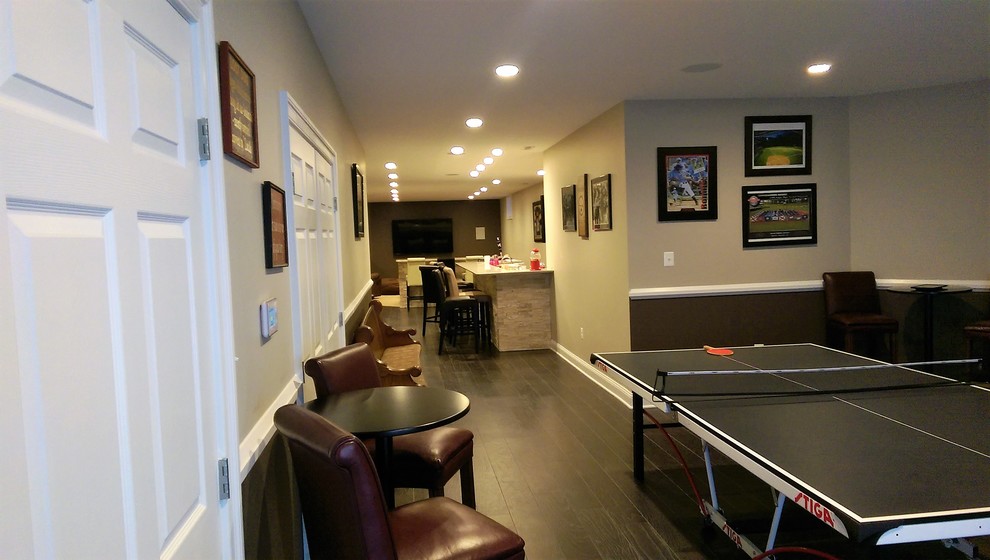Sports Themed Basement Remodel Olney MD Transitional Basement DC