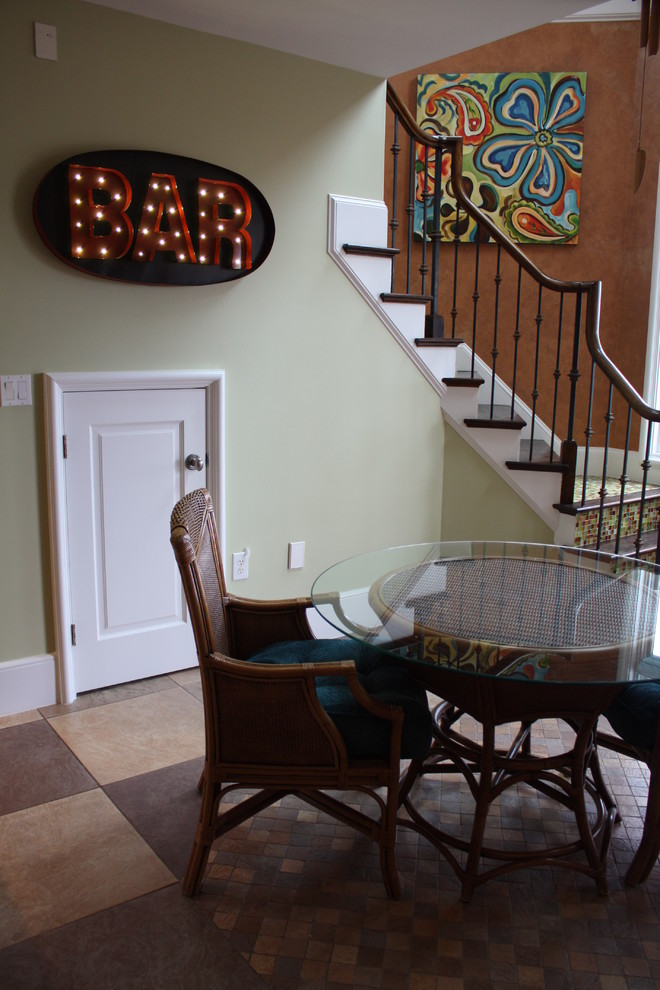 Stair Risers Traditional Basement Charlotte by TILE COLLECTION