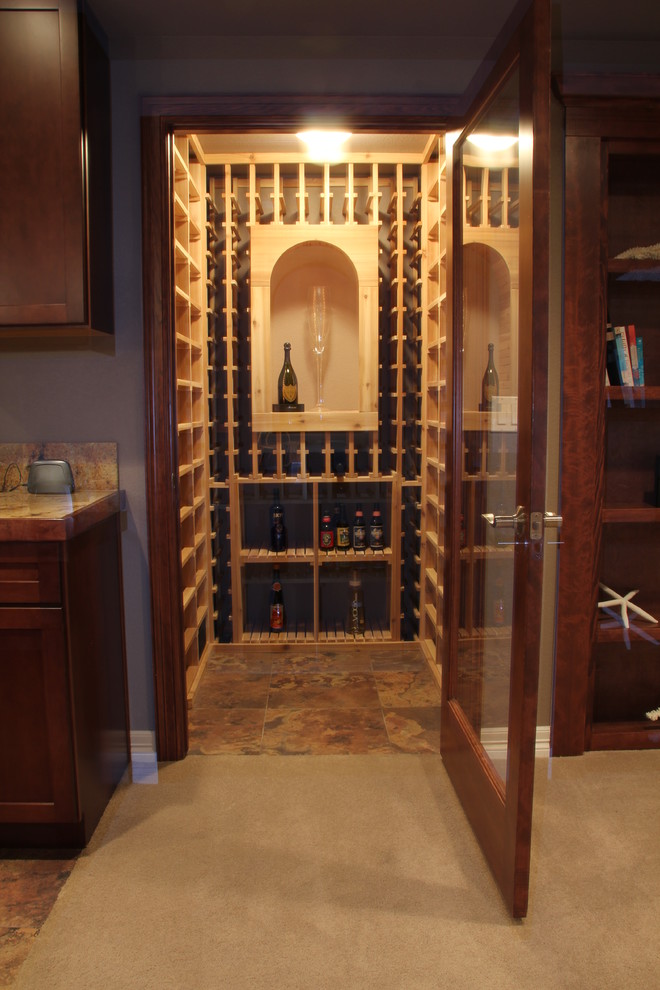 Stylish Basement in Lowry, Colorado with wine cellar and art niches