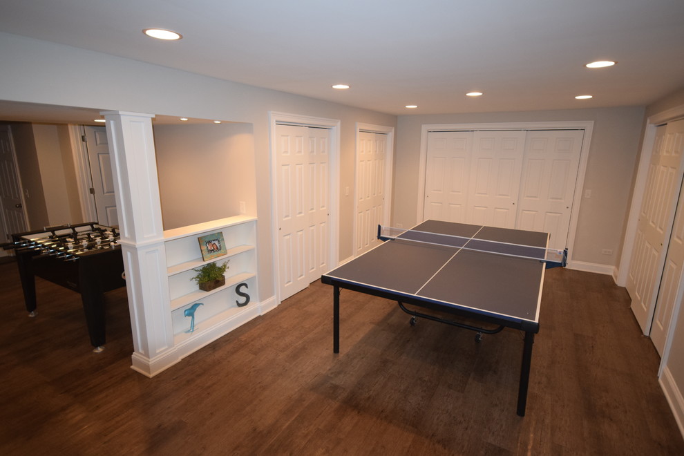 Table Tennis Room Transitional Basement Chicago by J. Peterson