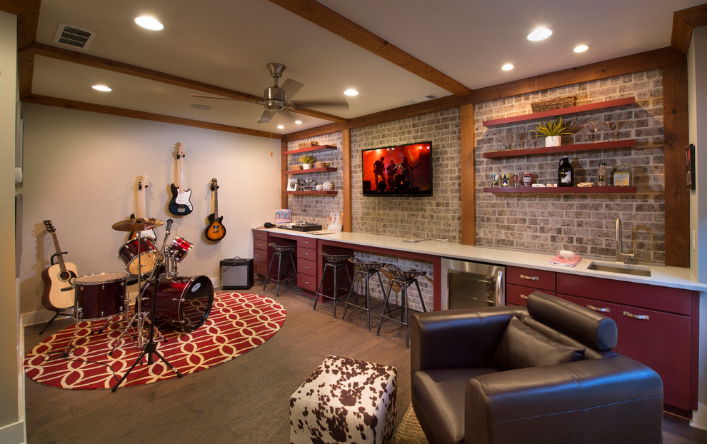 The Berkshire Terrace Level Bonus Room, Turnbury Gates Contemporary Basement Atlanta by