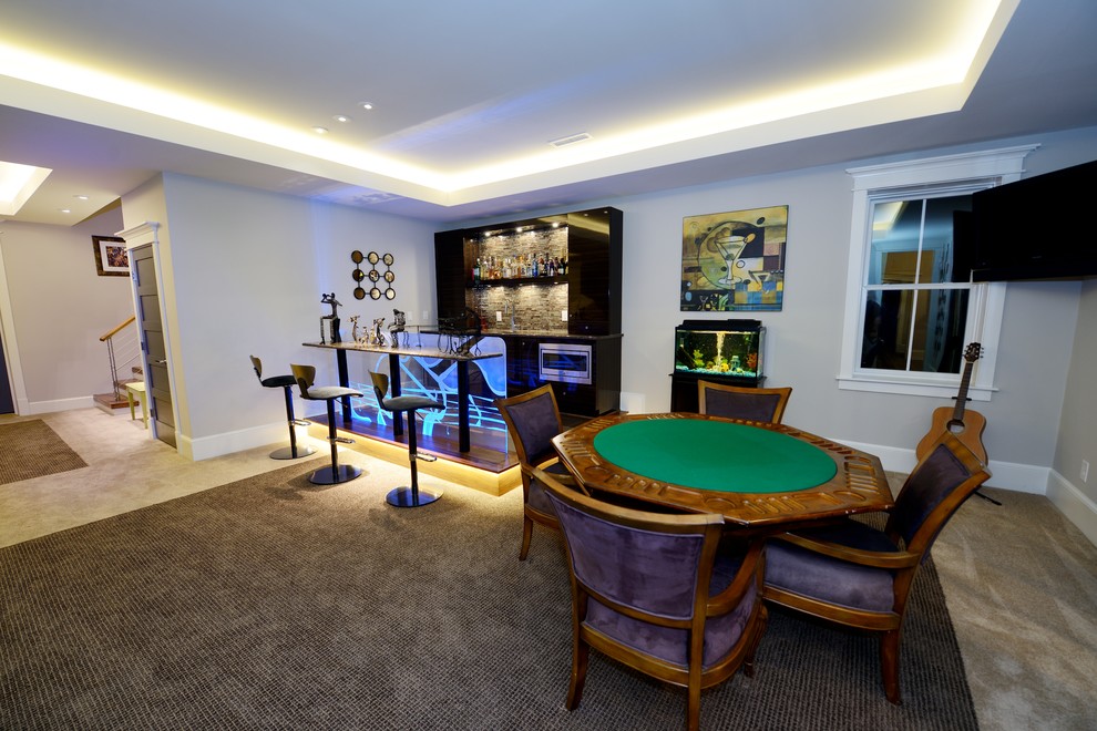 The New Traditional Basement Raleigh by Blue Heron Signature Homes Houzz