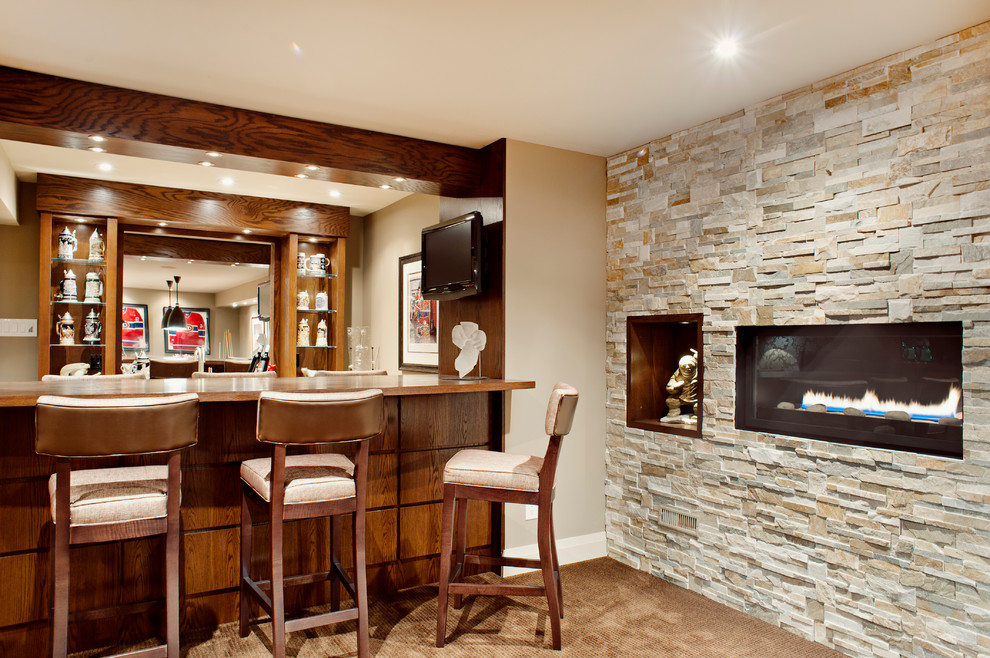 Inspiration for a transitional basement remodel in Toronto