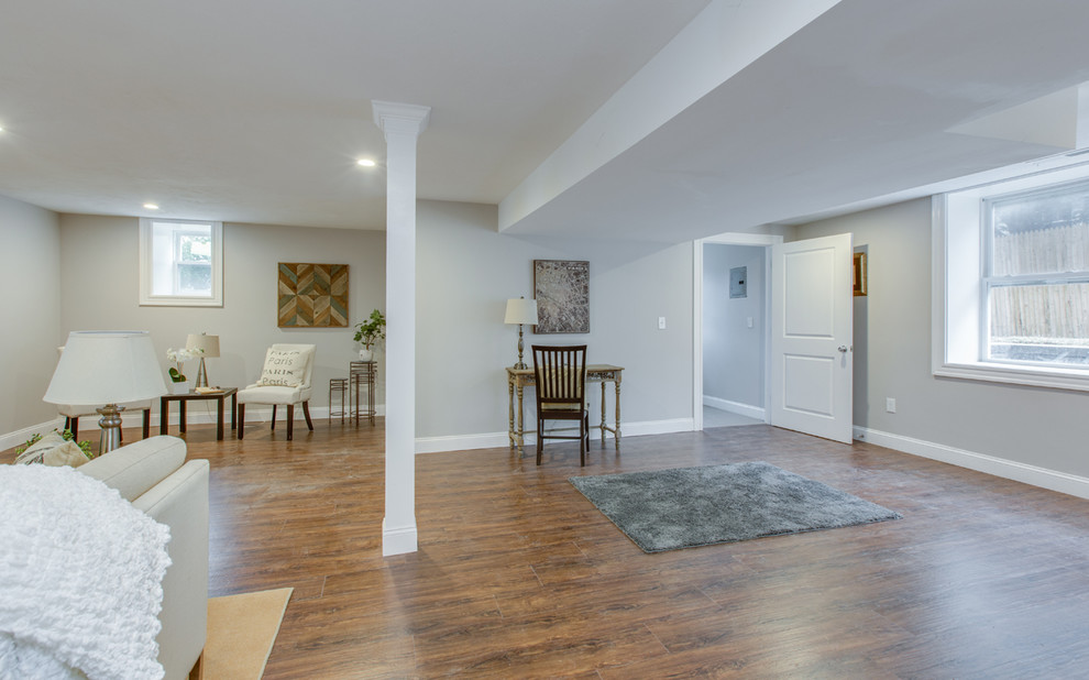 Tremont Street Winchester Home Transitional Basement Boston by